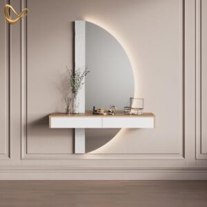 wohnli-moebel-suche-800000977369-1 SCHMINKTISCH Ascona Weiß 120 cm mit LED Beleuchtung Holzwerkstoff Livinity® Möbel > Tische > Schminktische Weiß