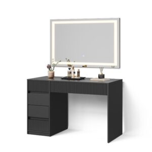 wohnli-moebel-suche-800000977371 Wohnli Möbelsuche - SCHMINKTISCH Allia Schwarz 120 cm mit LED-Spiegel