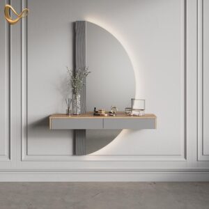 SCHMINKTISCH Ascona Grau 120 cm mit 2 Schubladen Holzwerkstoff Livinity® Möbel > Tische > Schminktische Grau