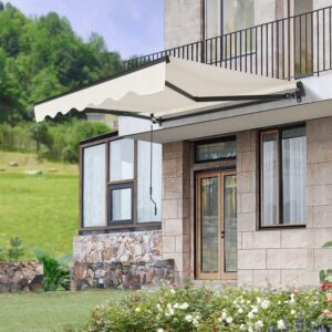 wohnli-moebel-suche-800000977406-1 GELENKARMMARKISE beige 350x300 cm Textil Juskys Garten & Outdoor > Sonnen- & Sichtschutz Beige