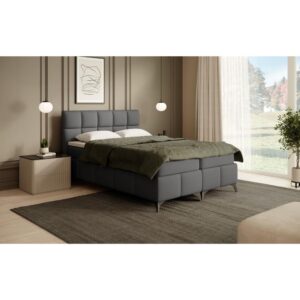 wohnli-moebel-suche-800000978005-1 BOXBETT Solido mit Bettkasten 140x200 cm dunkelgrau Textil Beautysofa Möbel > Betten > Boxspringbetten Grau