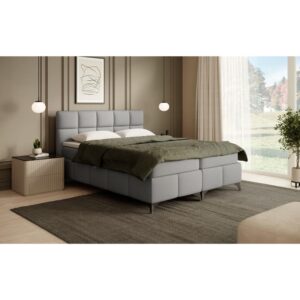 wohnli-moebel-suche-800000978017-1 BOXBETT Solido mit Bettkasten 160x200 cm hellgrau Textil Beautysofa Möbel > Betten > Boxspringbetten Grau