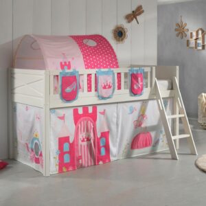 wohnli-moebel-suche-800000978459-1 KINDERBETT Karyl 208x114x135 Massivholz Weiß Textilset Princess 4 Holz 58aufmkessel Möbel > Betten > Hoch- und Etagenbetten > Hochbetten Weiß