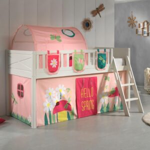 wohnli-moebel-suche-800000978461-1 KINDERBETT Karyl 208x114x135 Massivholz Weiß Textilset Spring 4 Holz 58aufmkessel Möbel > Betten > Hoch- und Etagenbetten > Hochbetten Weiß