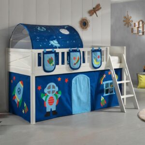wohnli-moebel-suche-800000978463-1 KINDERBETT Karyl 208x114x135 Massivholz Weiß Textilset Astro 4 Holz 58aufmkessel Möbel > Betten > Hoch- und Etagenbetten > Hochbetten Weiß