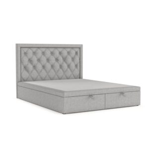 wohnli-moebel-suche-800000983124 Wohnli Möbelsuche - POLSTERBETT Nicobar mit Stauraum 200/200 cm Grau im Megan Stoff
