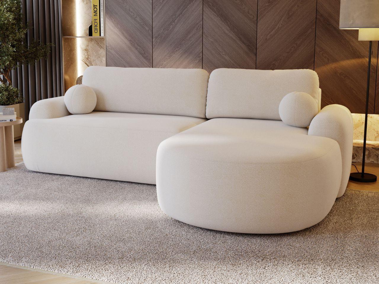 ECKSOFA Aurio weiß Rechts Textil Graingold Möbel > Sofas & Couches > Wohnlandschaften > Ecksofas Weiß