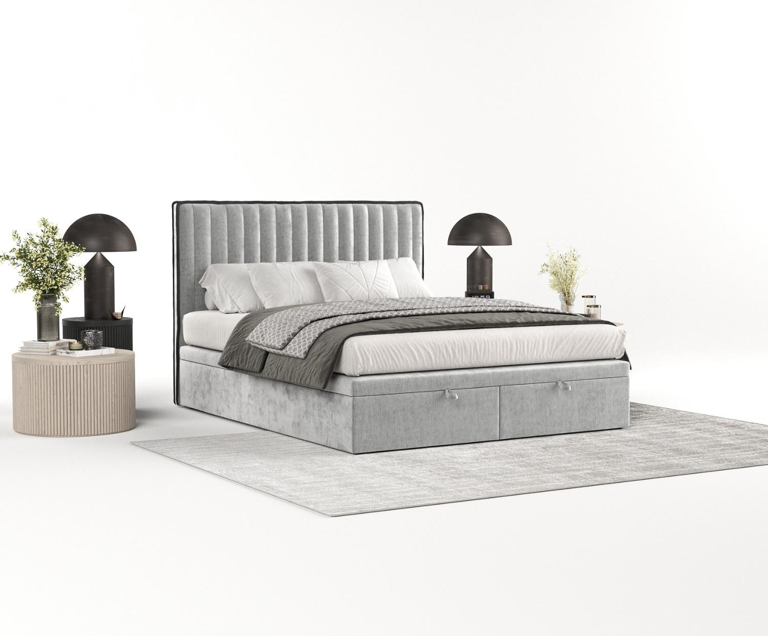 wohnli-moebel-suche-800000984567-1 POLSTERBETT Keva mit Stauraum 160/200 cm Hellgrau im Lotta Stoff Textil AltaBeds Möbel > Betten > Polsterbetten Grau