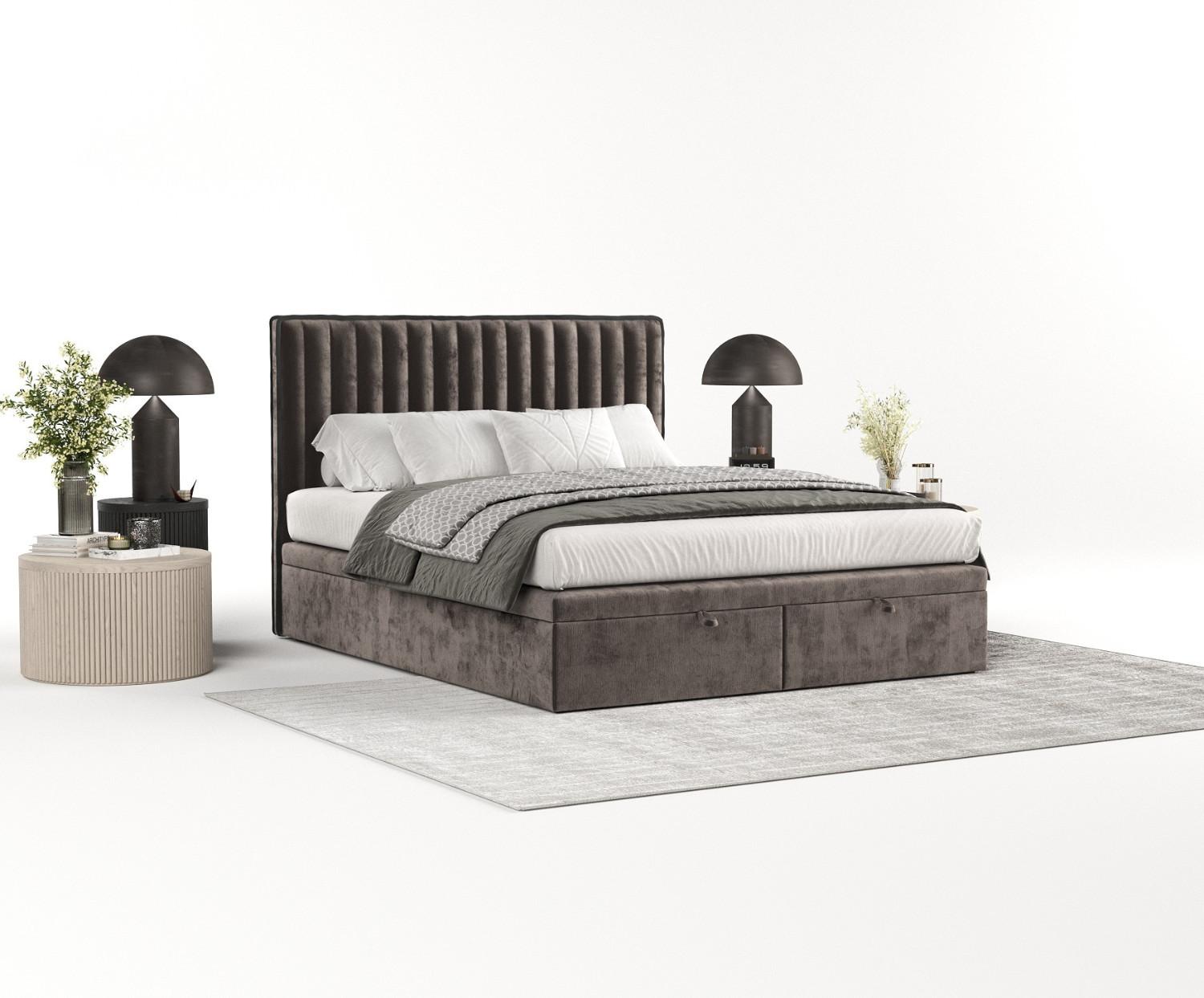 POLSTERBETT Keva mit Stauraum 120/200 cm Braun im Lotta Stoff Textil AltaBeds Möbel > Betten > Polsterbetten Braun