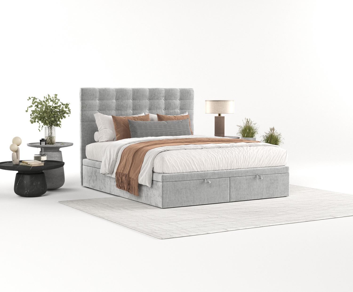 wohnli-moebel-suche-800000984704-1 POLSTERBETT Callo mit Stauraum 180/200 cm Hellgrau im Lotta Stoff Textil AltaBeds Möbel > Betten > Polsterbetten Grau