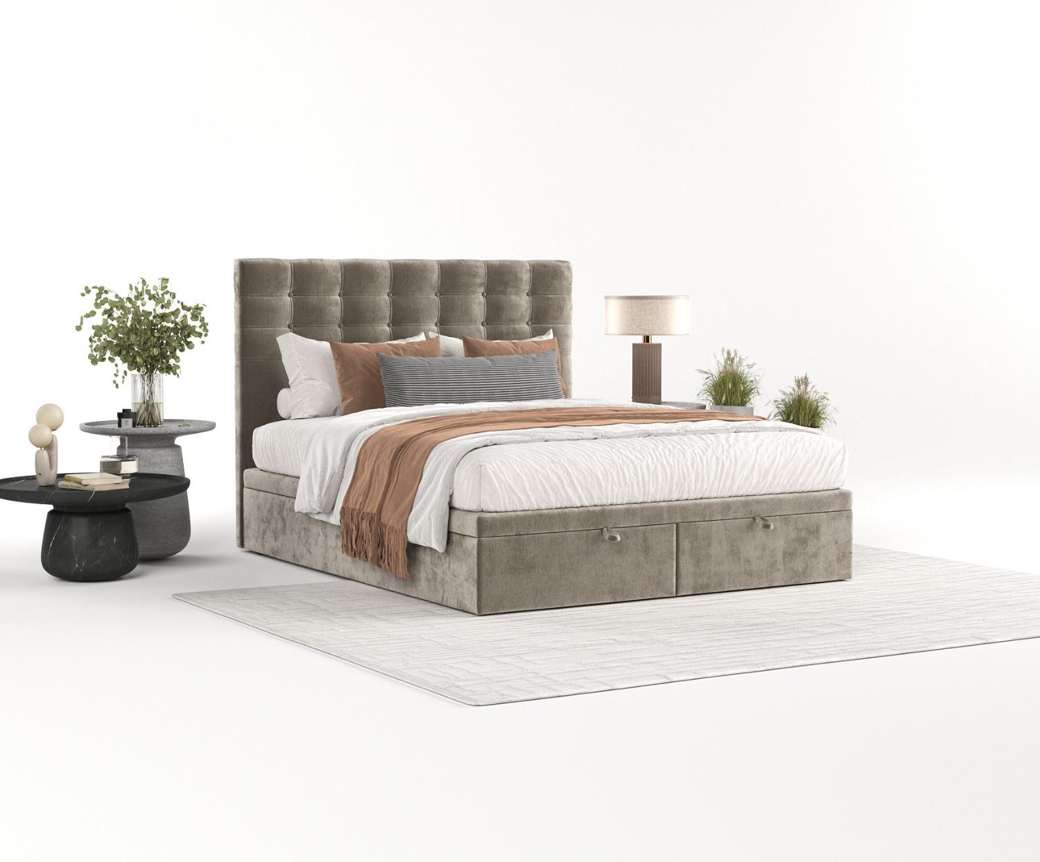 POLSTERBETT Callo mit Stauraum 200/200 cm Beige im Lotta Stoff Textil AltaBeds Möbel > Betten > Polsterbetten Beige