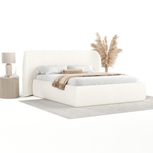 wohnli-moebel-suche-800000984728-1 POLSTERBETT Bellano mit Stauraum 160/200 cm Weiß im Bubble Stoff Textil AltaBeds Möbel > Betten > Polsterbetten Weiß