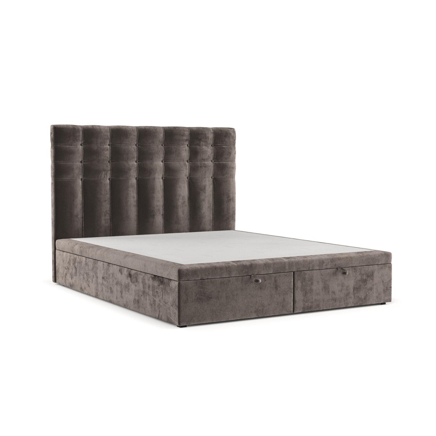 Wohnli Möbelsuche - POLSTERBETT Callo mit Stauraum 120/200 cm Braun im Lotta Stoff