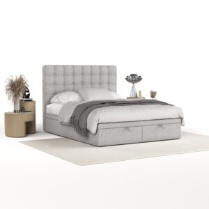 wohnli-moebel-suche-800000984748-1 POLSTERBETT Celestia mit Stauraum 200/200 cm Grau im Megan Stoff Textil AltaBeds Möbel > Betten > Polsterbetten Grau