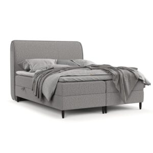 BOXBETT Lunaro 120/200 cm Grau im Bubble Stoff Textil AltaBeds Möbel > Betten > Boxspringbetten Grau