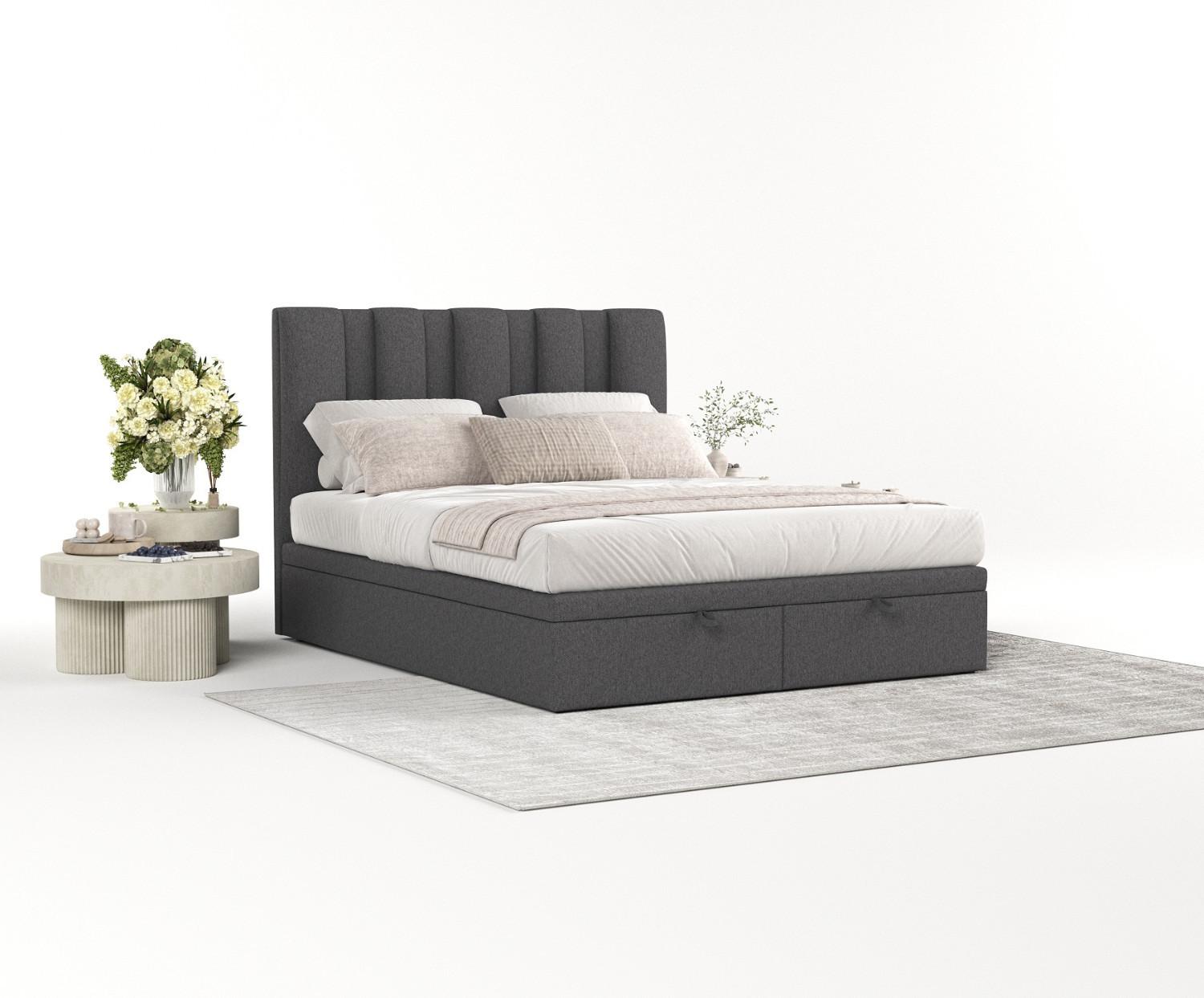 wohnli-moebel-suche-800000984808-1 POLSTERBETT Orta mit Stauraum 200/200 cm Anthrazit im Megan Stoff Textil AltaBeds Möbel > Betten > Polsterbetten Anthrazit