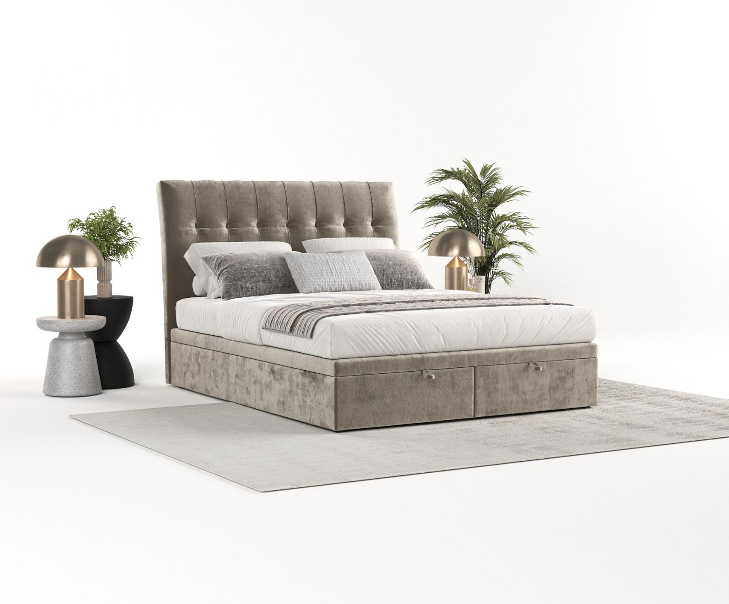 POLSTERBETT Kelsea mit Stauraum 160/200 cm Beige im Lotta Stoff Textil AltaBeds Möbel > Betten > Polsterbetten Beige