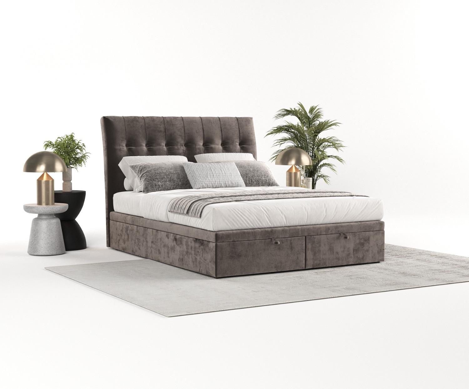wohnli-moebel-suche-800000984871-1 POLSTERBETT Kelsea mit Stauraum 140/200 cm Braun im Lotta Stoff Textil AltaBeds Möbel > Betten > Polsterbetten Braun