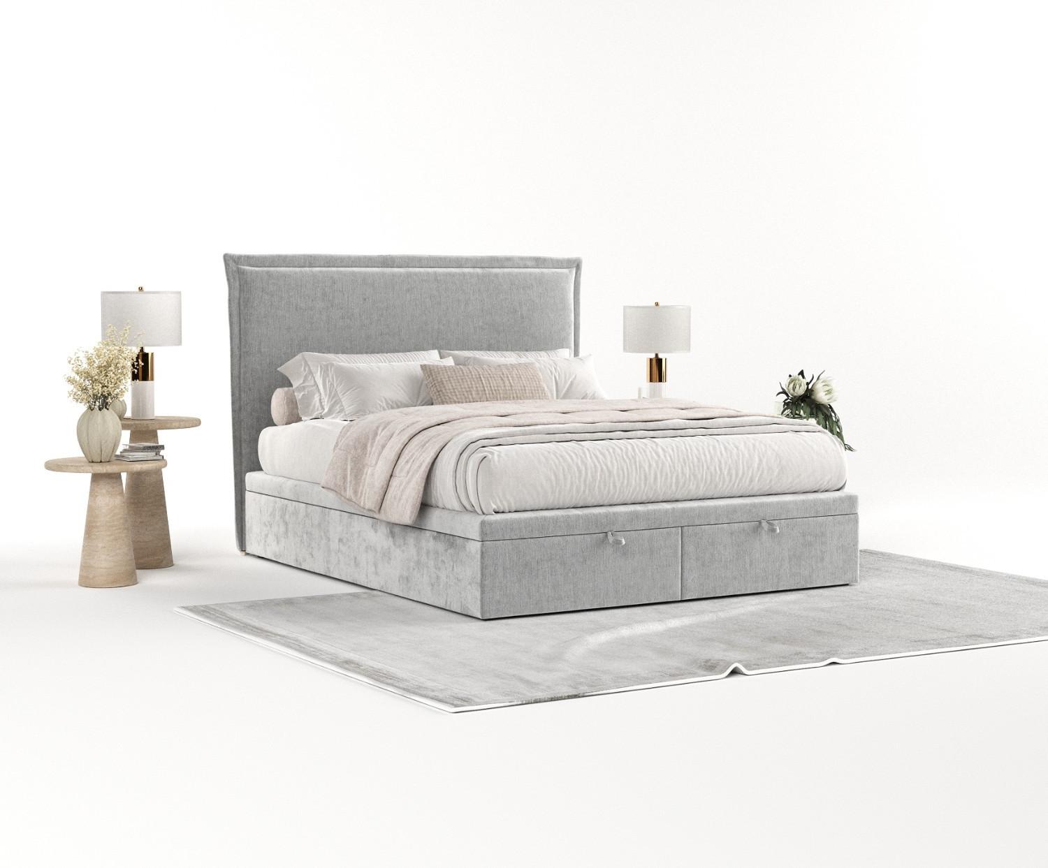 wohnli-moebel-suche-800000984929-1 POLSTERBETT Eliot mit Stauraum 200/200 cm Hellgrau im Lotta Stoff Textil AltaBeds Möbel > Betten > Polsterbetten Grau