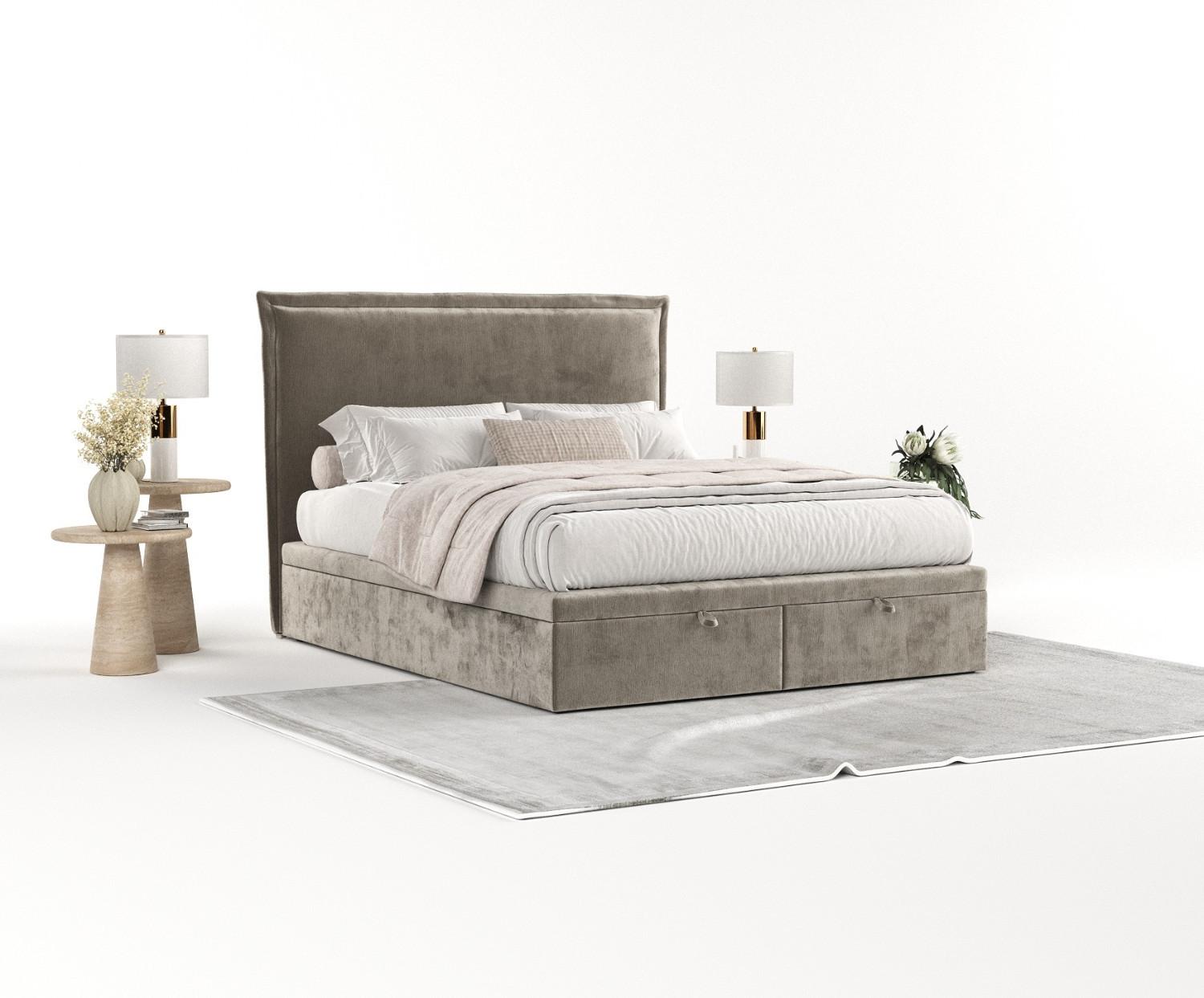 wohnli-moebel-suche-800000984941-1 POLSTERBETT Eliot mit Stauraum 200/200 cm Beige im Lotta Stoff Textil AltaBeds Möbel > Betten > Polsterbetten Beige