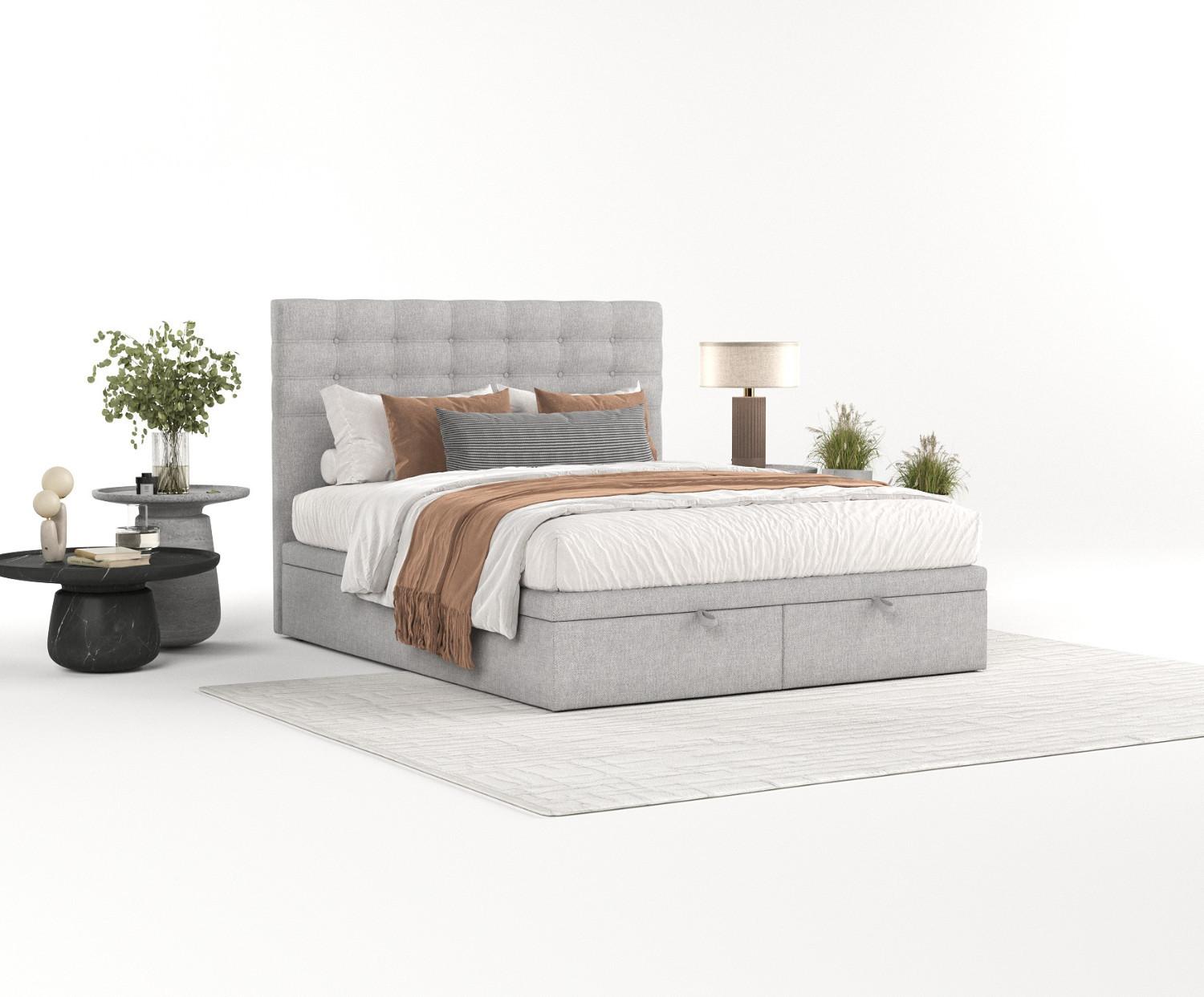 POLSTERBETT Callo mit Stauraum 120/200 cm Grau im Megan Stoff Textil AltaBeds Möbel > Betten > Polsterbetten Grau