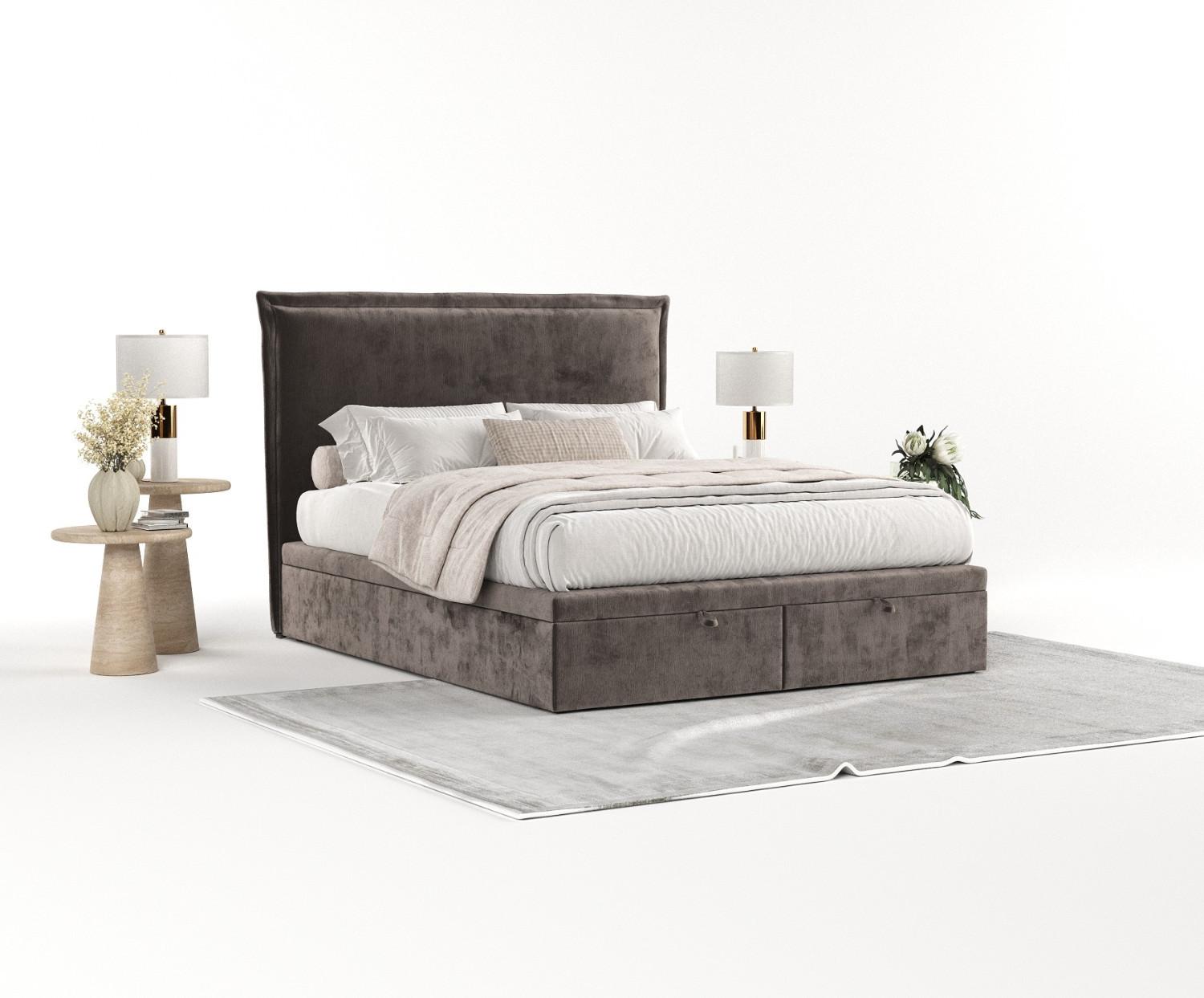 wohnli-moebel-suche-800000984967-1 POLSTERBETT Eliot mit Stauraum 180/200 cm Braun im Lotta Stoff Textil AltaBeds Möbel > Betten > Polsterbetten Braun