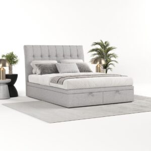 wohnli-moebel-suche-800000984978-1 POLSTERBETT Kelsea mit Stauraum 140/200 cm Grau im Megan Stoff Textil AltaBeds Möbel > Betten > Polsterbetten Grau