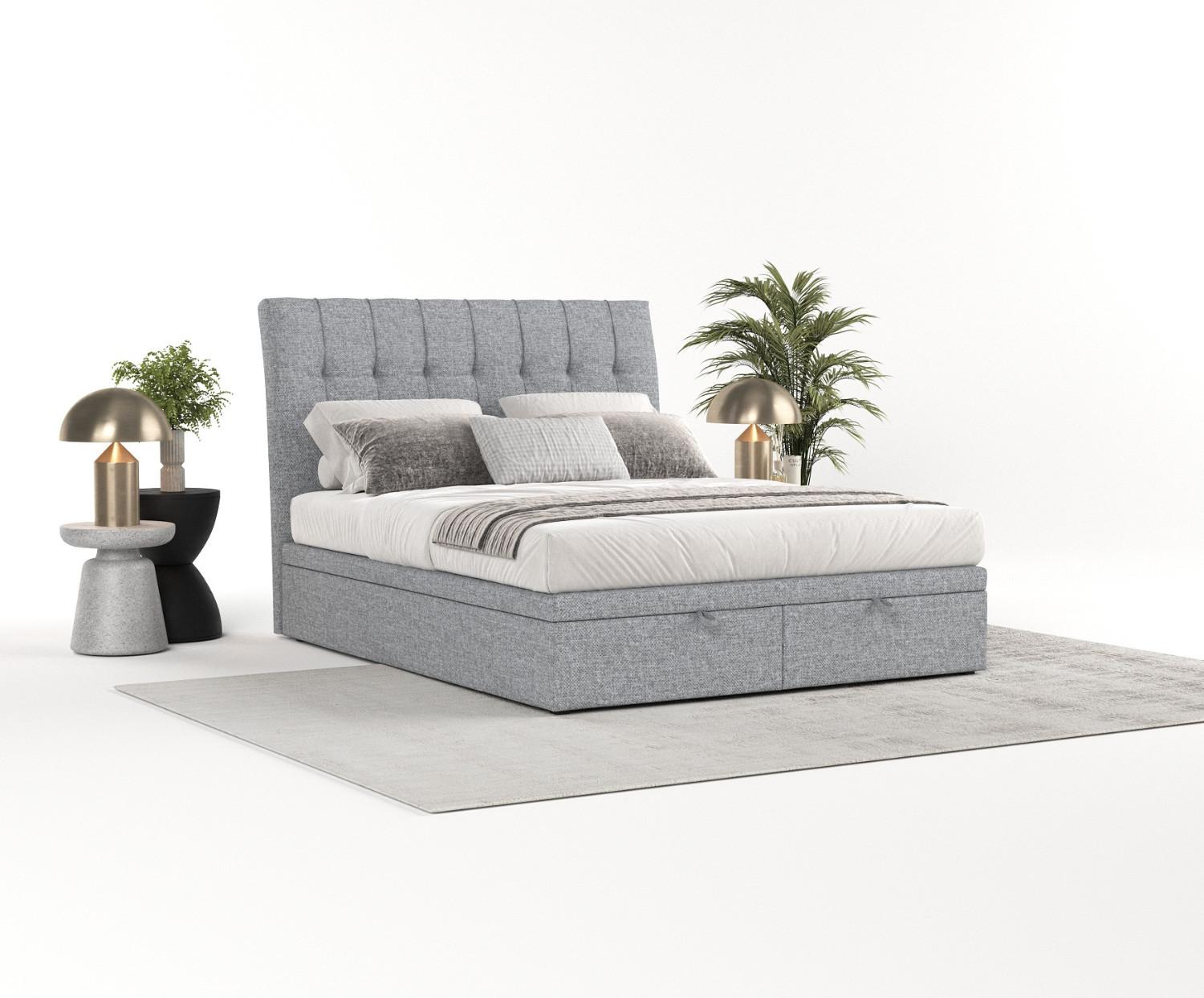wohnli-moebel-suche-800000985004-1 POLSTERBETT Kelsea mit Stauraum 160/200 cm Grau im Alta Stoff Textil AltaBeds Möbel > Betten > Polsterbetten Grau