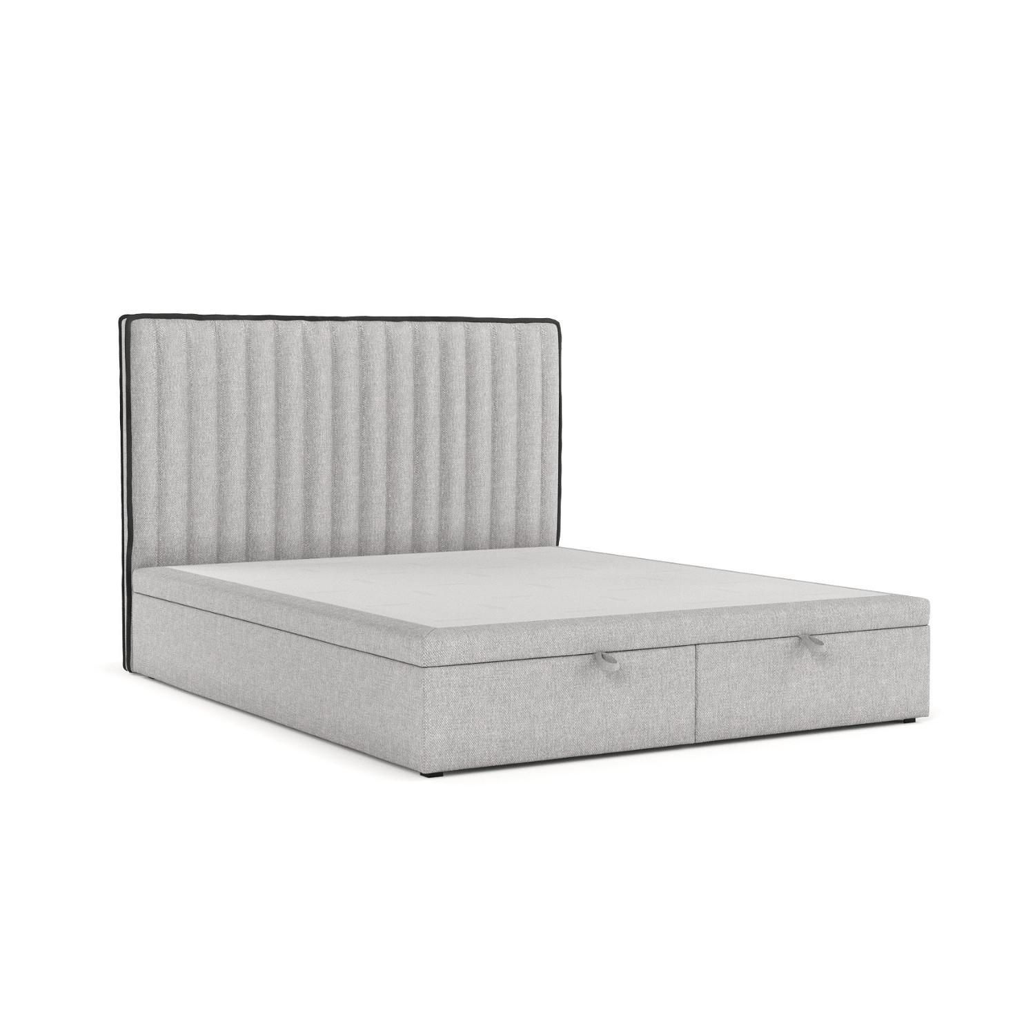 wohnli-moebel-suche-800000985007 Wohnli Möbelsuche - POLSTERBETT Keva mit Stauraum 160/200 cm Grau im Megan Stoff