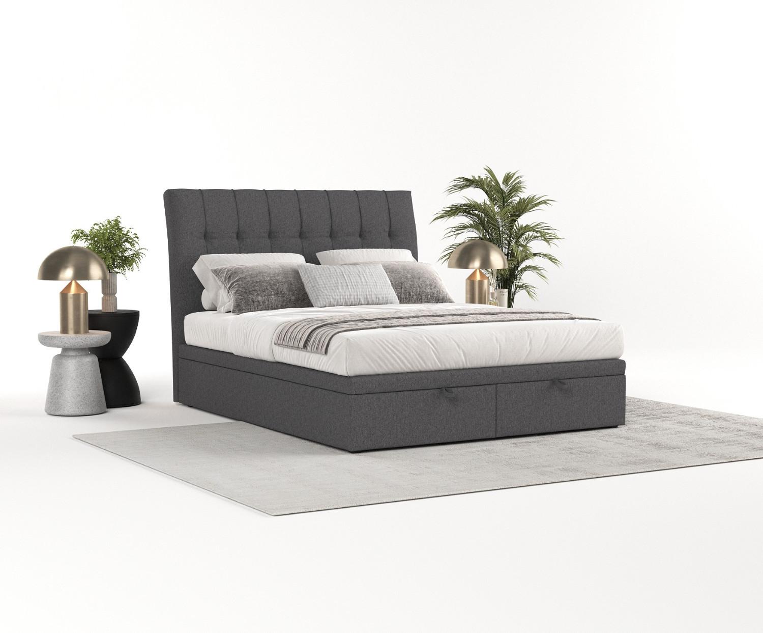 wohnli-moebel-suche-800000985024-1 POLSTERBETT Kelsea mit Stauraum 120/200 cm Anthrazit im Megan Stoff Textil AltaBeds Möbel > Betten > Polsterbetten Anthrazit
