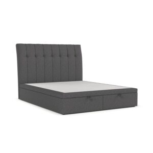 Wohnli Möbelsuche - POLSTERBETT Kelsea mit Stauraum 120/200 cm Anthrazit im Megan Stoff