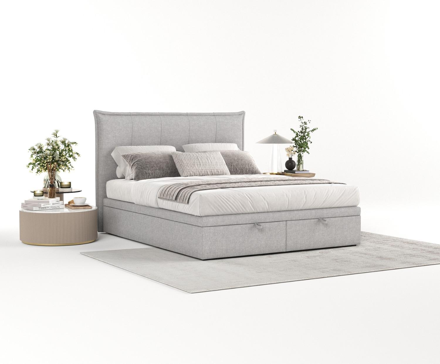wohnli-moebel-suche-800000985037-1 POLSTERBETT Liano mit Stauraum 140/200 cm Grau im Megan Stoff Textil AltaBeds Möbel > Betten > Polsterbetten Grau