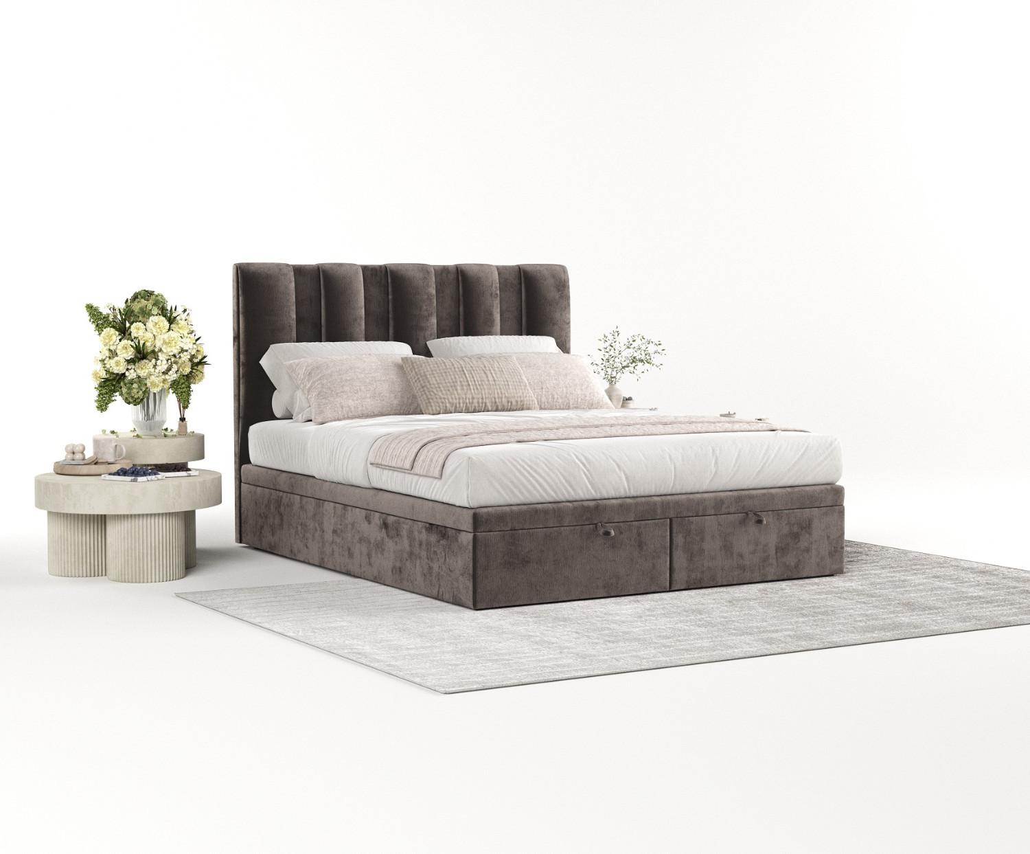 wohnli-moebel-suche-800000985038-1 POLSTERBETT Orta mit Stauraum 200/200 cm Braun im Lotta Stoff Textil AltaBeds Möbel > Betten > Polsterbetten Braun
