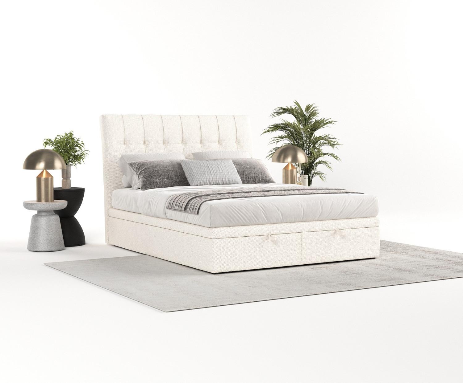 POLSTERBETT Kelsea mit Stauraum 160/200 cm Creme im Alta Stoff Textil AltaBeds Möbel > Betten > Polsterbetten Weiß