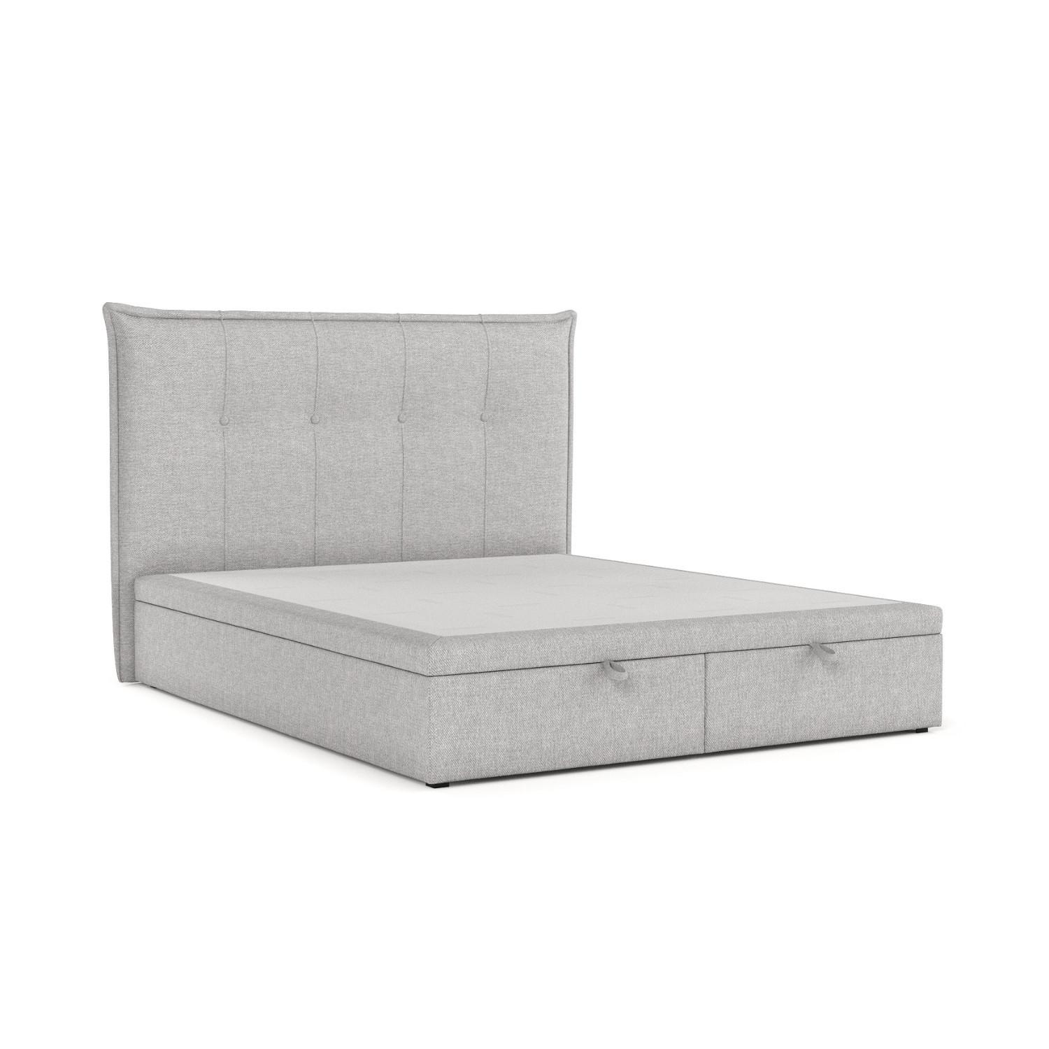 Wohnli Möbelsuche - POLSTERBETT Liano mit Stauraum 120/200 cm Grau im Megan Stoff