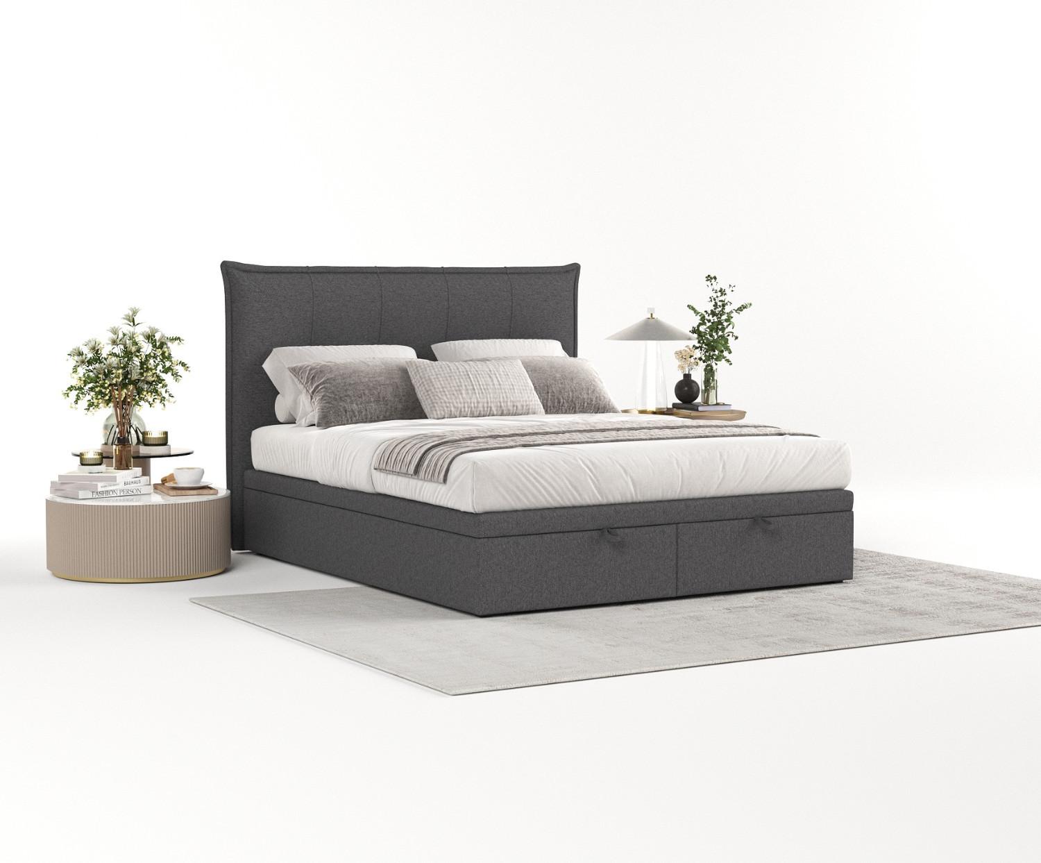 wohnli-moebel-suche-800000985078-1 POLSTERBETT Liano mit Stauraum 140/200 cm Anthrazit im Megan Stoff Textil AltaBeds Möbel > Betten > Polsterbetten Anthrazit