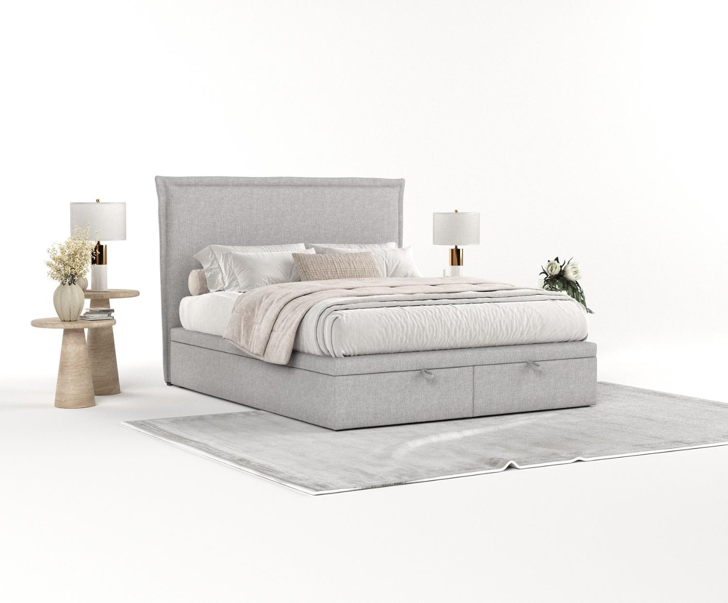 POLSTERBETT Eliot mit Stauraum 160/200 cm Grau im Megan Stoff Textil AltaBeds Möbel > Betten > Polsterbetten Grau