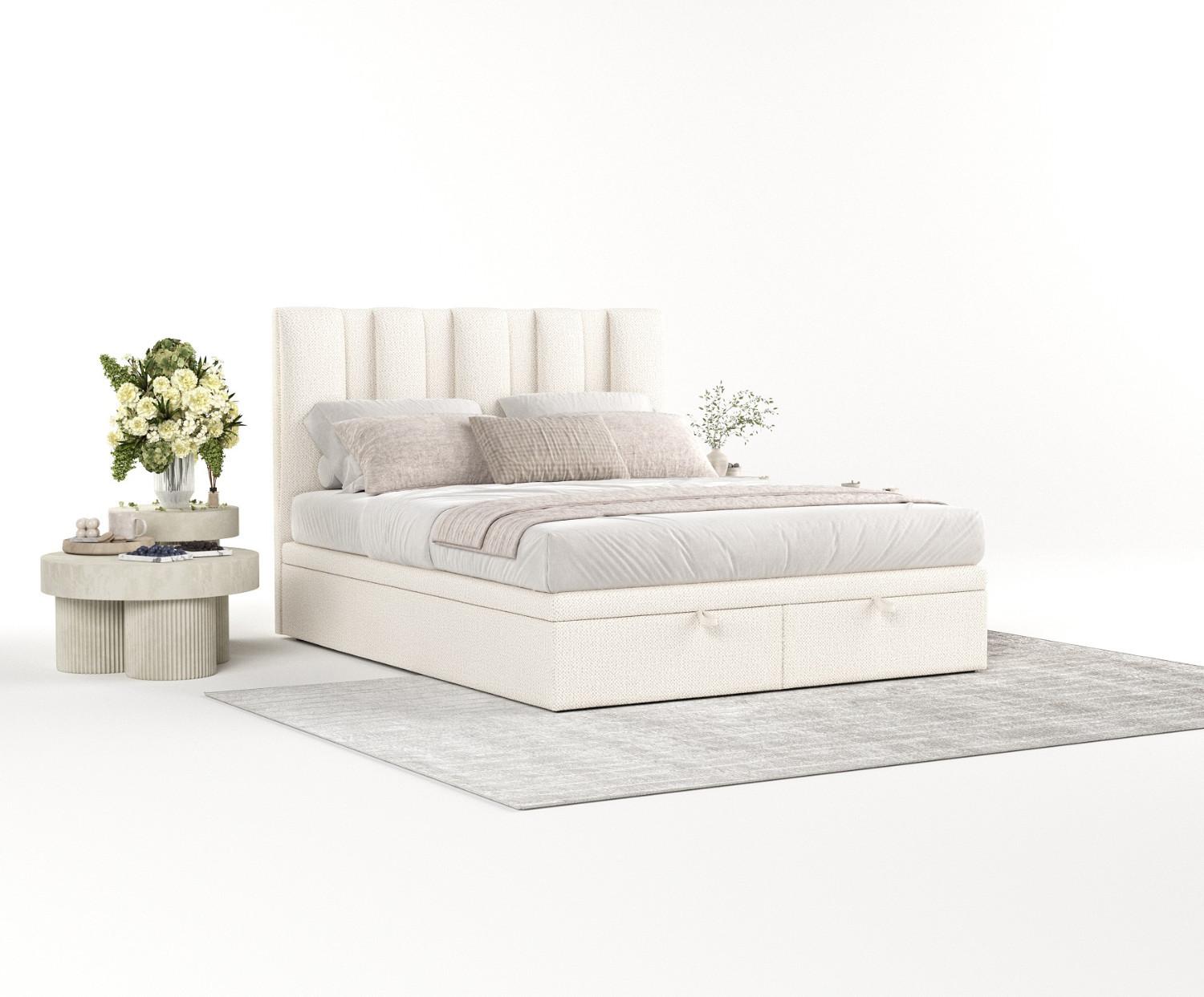 POLSTERBETT Orta mit Stauraum 120/200 cm Creme im Alta Stoff Textil AltaBeds Möbel > Betten > Polsterbetten Weiß