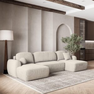 wohnli-moebel-suche-800000985209-1 WOHNLANDSCHAFT SAVONA P Creme Kordstoff mit Schlaffunktion Textil MASSENO Möbel > Sofas & Couches > Wohnlandschaften > Wohnlandschaften U-Form Weiß