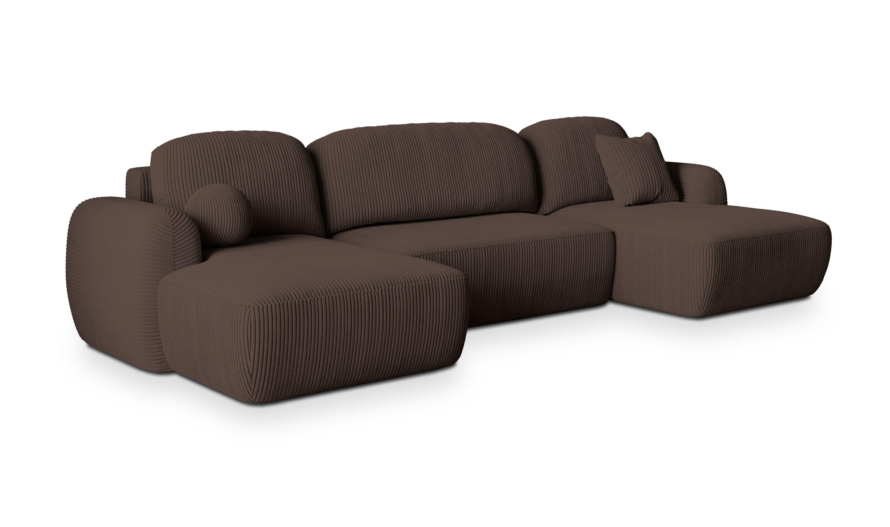 wohnli-moebel-suche-800000985254 Wohnli Möbelsuche - WOHNLANDSCHAFT SAVONA P Braun Kordstoff mit Schlaffunktion