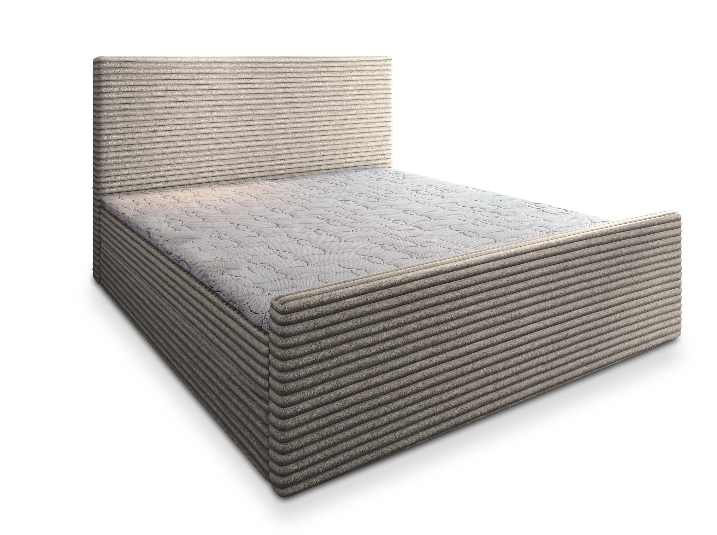 Wohnli Möbelsuche - BOXBETT BRENTO 160x200 cm mit Matratze und Topper - Hellgrau