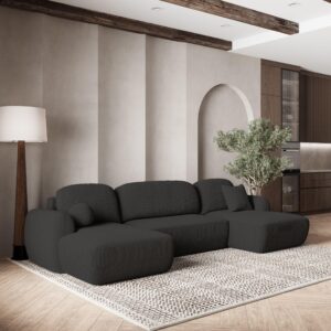 wohnli-moebel-suche-800000985272-1 WOHNLANDSCHAFT SAVONA P Schwarz Kordstoff mit Schlaffunktion Textil MASSENO Möbel > Sofas & Couches > Wohnlandschaften > Wohnlandschaften U-Form Schwarz