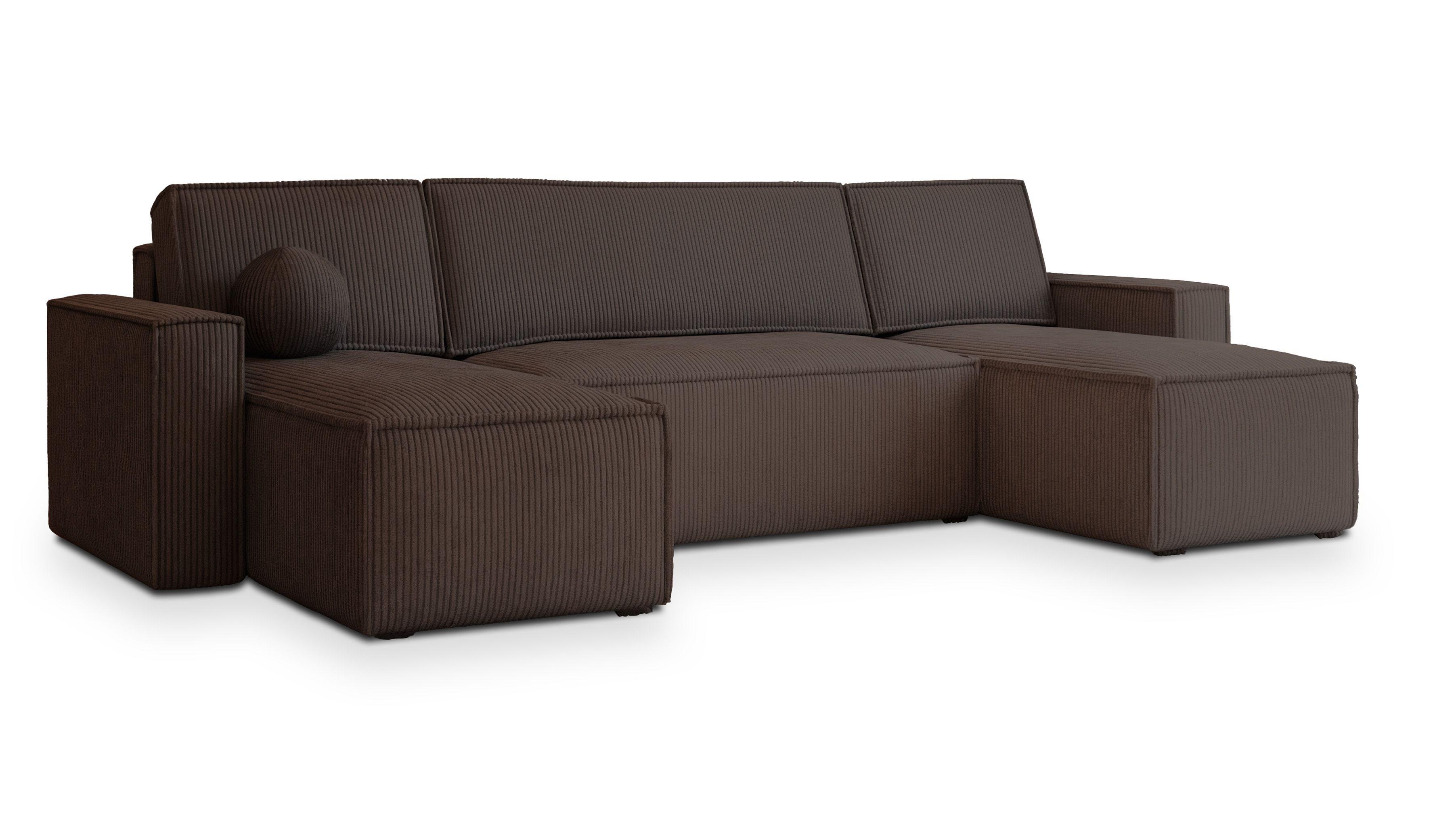 wohnli-moebel-suche-800000985301 Wohnli Möbelsuche - WOHNLANDSCHAFT PESANO P Braun Kordstoff mit Schlaffunktion