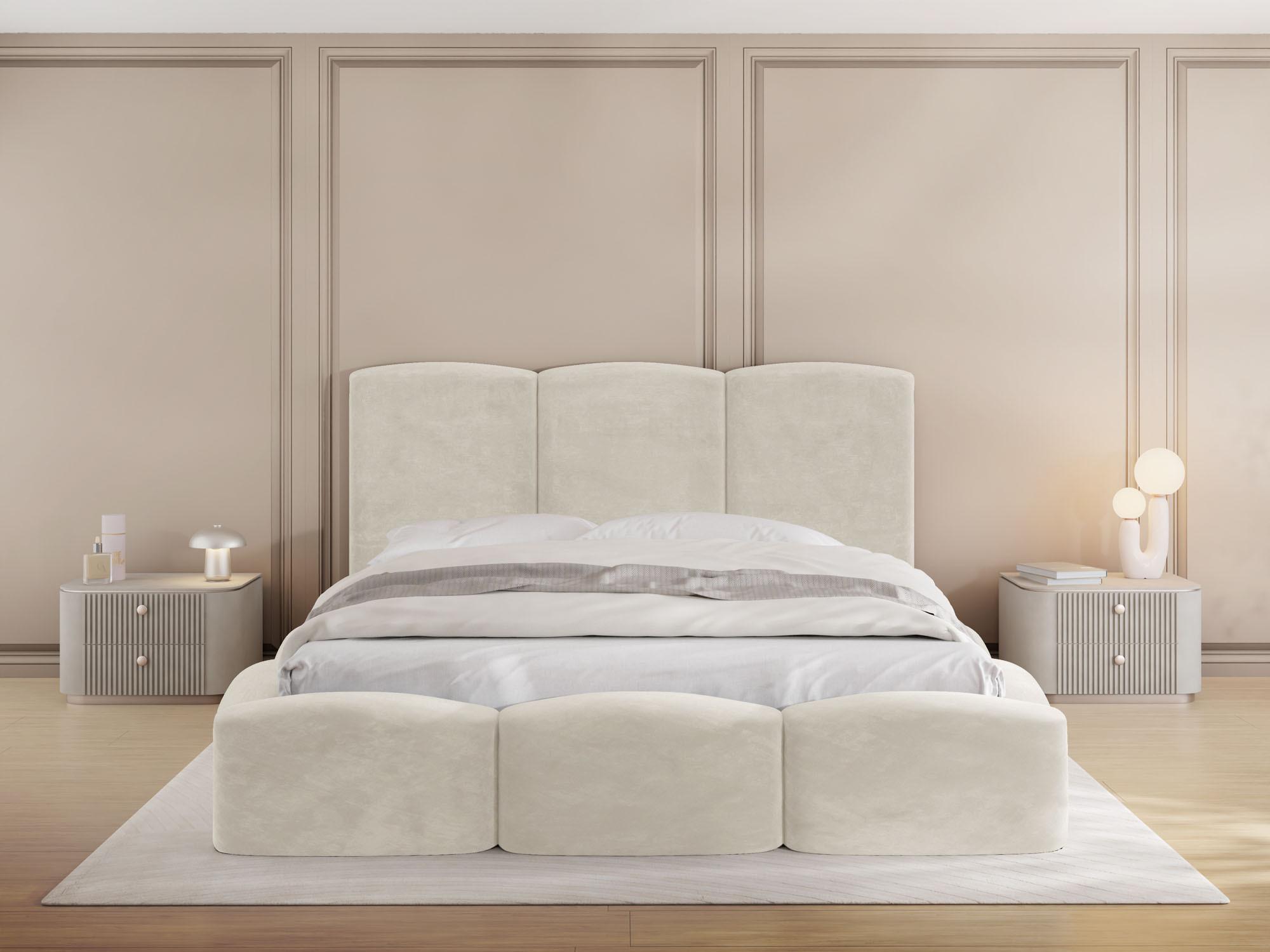 Creme Samt Velours 200x200 cm