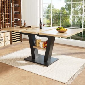 wohnli-moebel-suche-800000989243-1 ESSTISCH Schwarzes und natürliches Holz 157/70/75 cm Holz, Metall Urban Meuble Möbel > Tische > Esstische Weiß