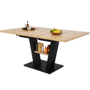 wohnli-moebel-suche-800000989243 Wohnli Möbelsuche - ESSTISCH Schwarzes und natürliches Holz 157/70/75 cm
