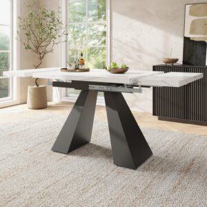 wohnli-moebel-suche-800000989246-1 ESSTISCH Weiß 159/74/77 cm Holz, Metall Urban Meuble Möbel > Tische > Esstische Schwarz