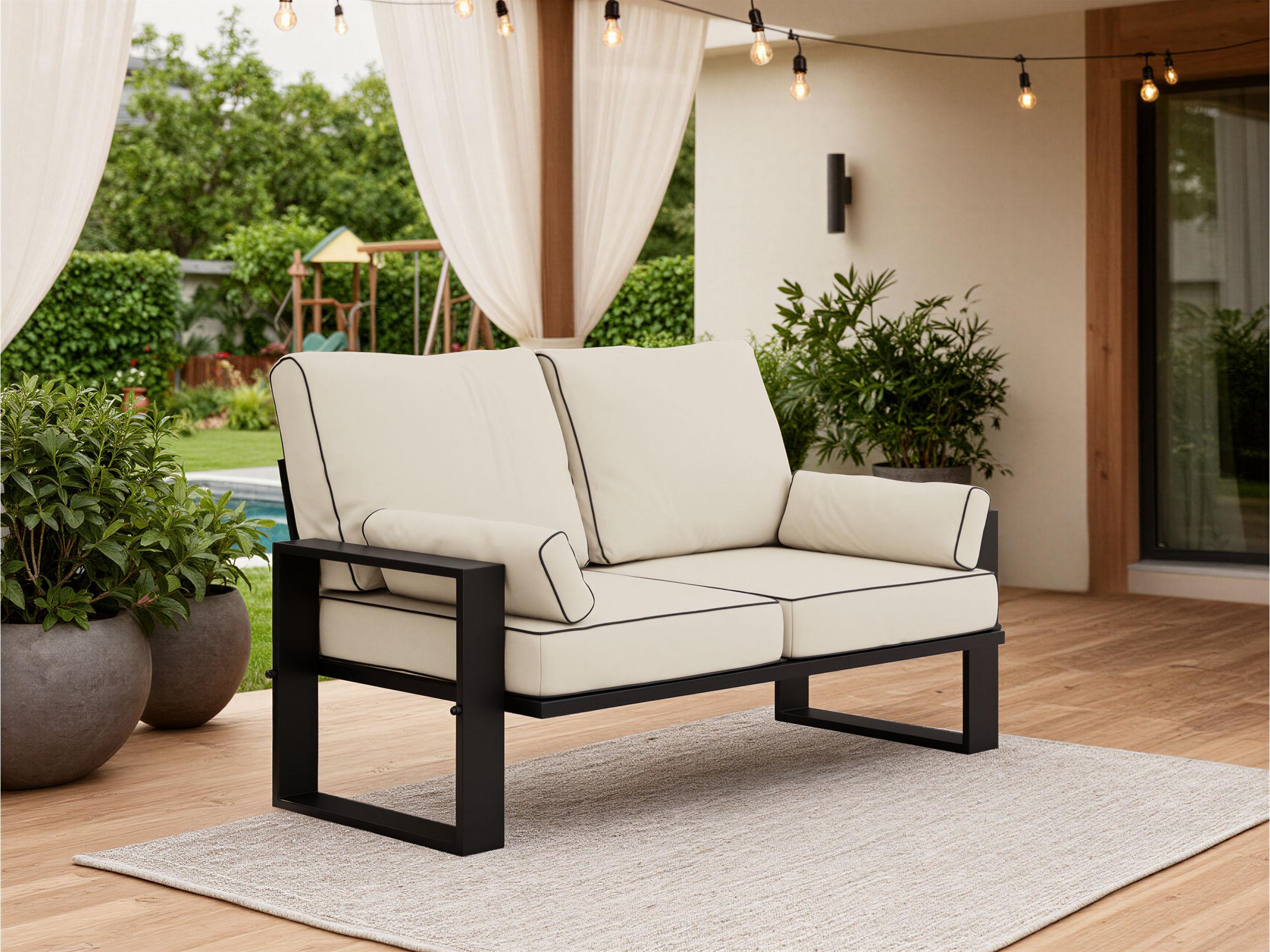 LOUNGESOFA Elba 2 Sitzer - Beige Textil MKS Garten & Outdoor > Gartenmöbel Beige