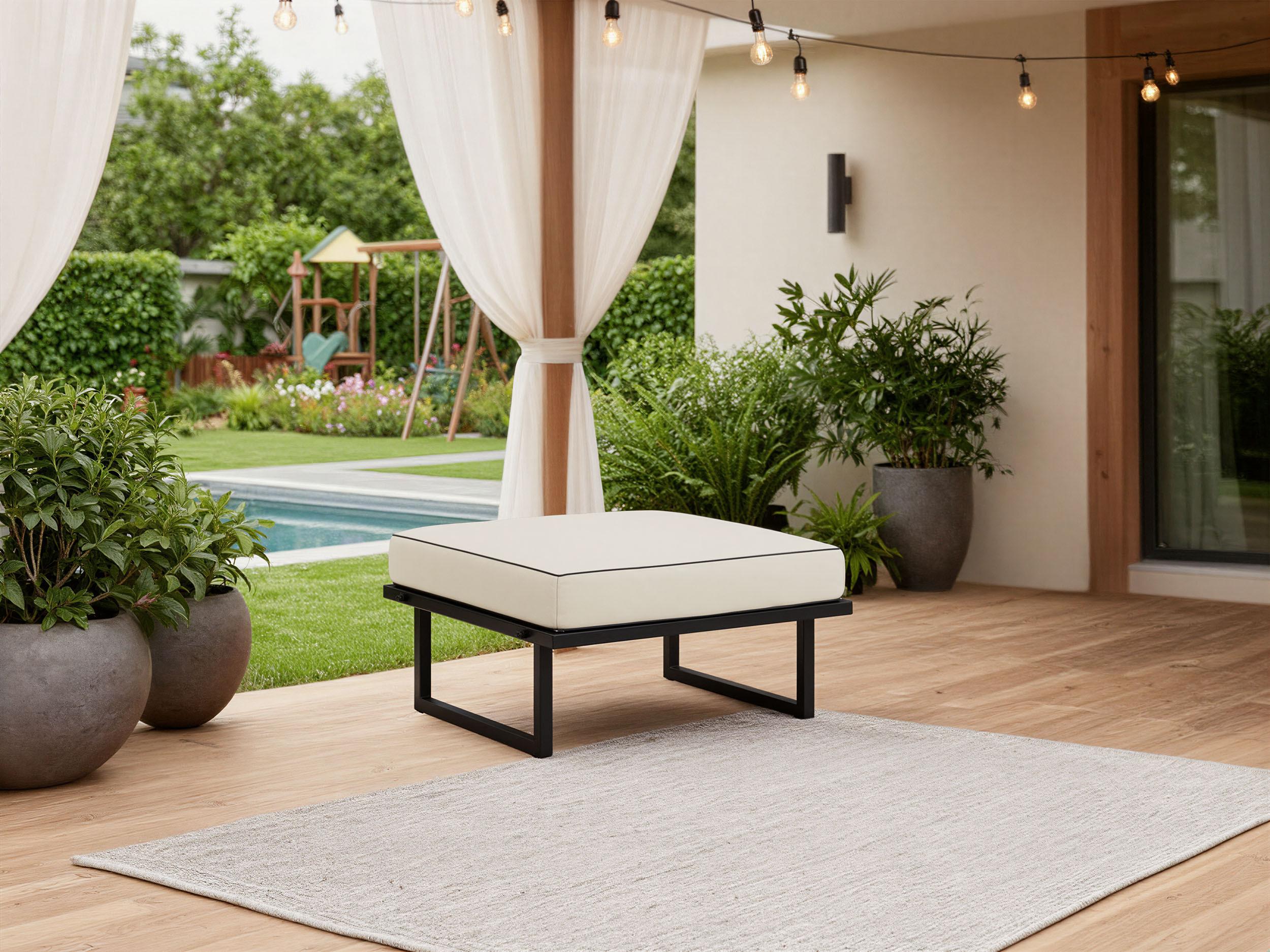 SITZHOCKER Elba - Beige Textil MKS Möbel > Sessel > Hocker Beige