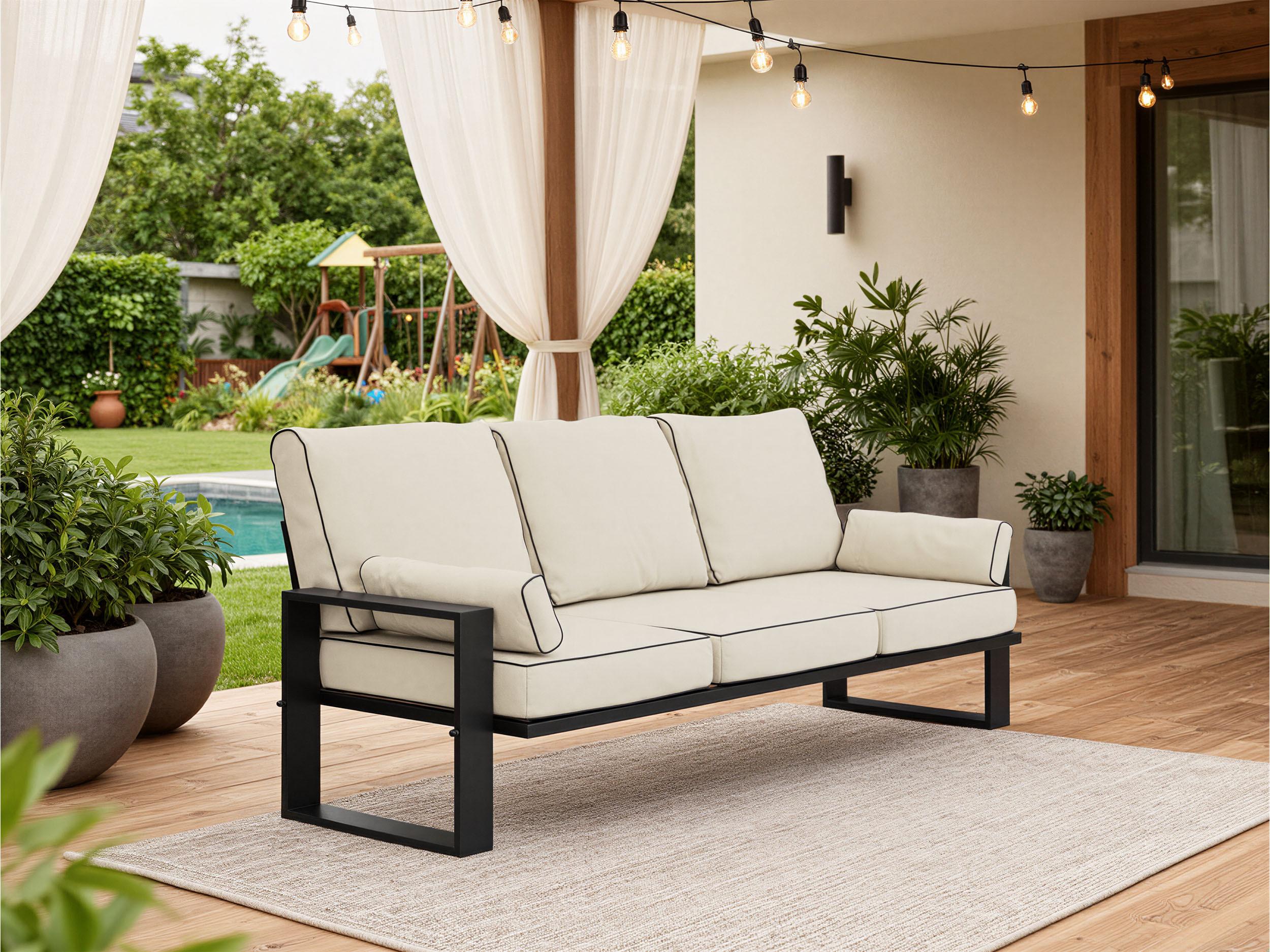 wohnli-moebel-suche-800000990426-1 GARTENSOFA Elba 3 Sitzer - Beige Textil MKS Garten & Outdoor > Gartenmöbel Beige